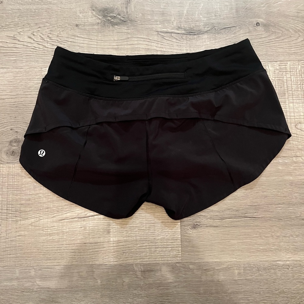 Black Lululemon Speed Up High-Rise Lined Short